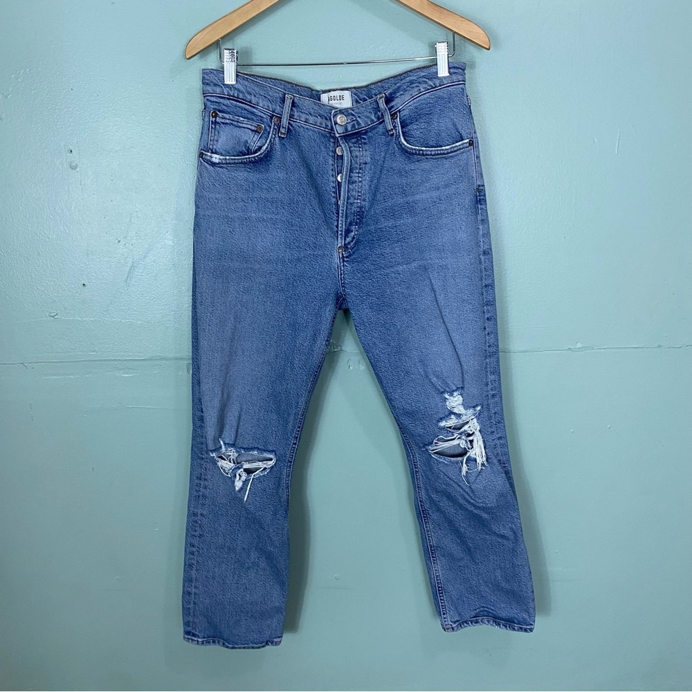 Agolde‎ Riley Denim Blue Distressed Jeans Size 30